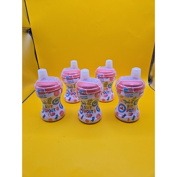 Re-Play Other - Lot of 5 Re-Play Recycled Soft Spout Sippy Cup - Peach 8 fluid ounces - Toddlers